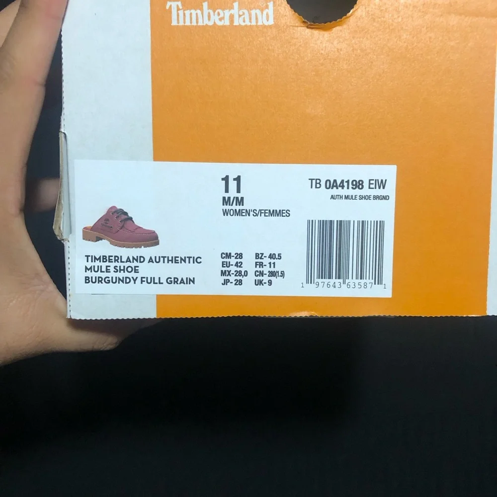 Timberland Authentic Women’s Mule Shoe, Size 11, 0A4198 EIW, Burgundy Full Grain